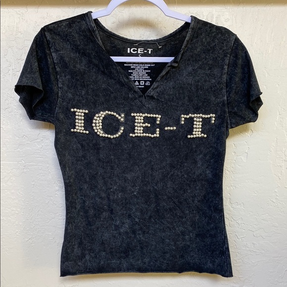 NWOT Ice-T Pearl Embellished Shirt - Picture 1 of 4